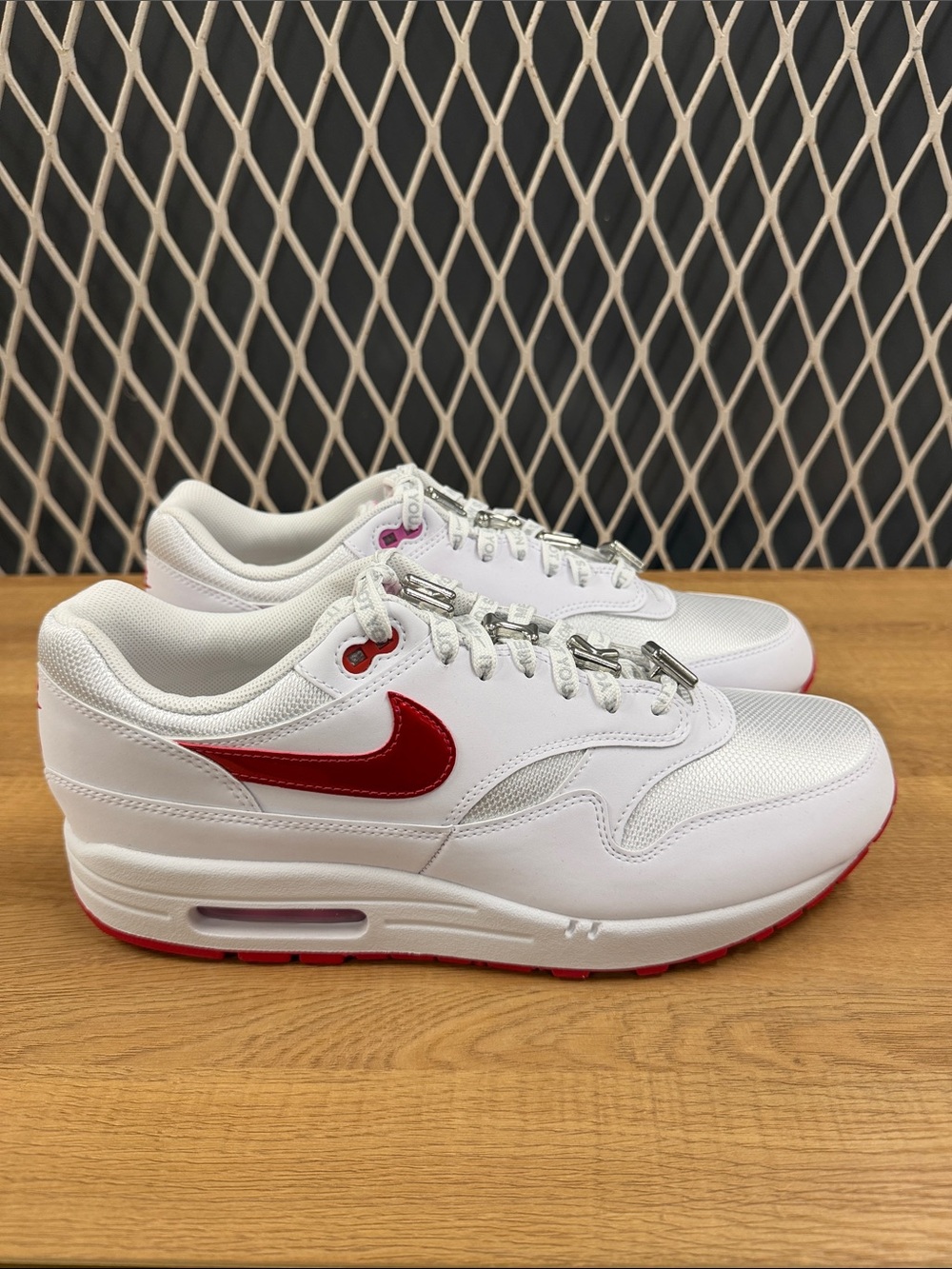 Nike White Sneakers with Red Swoosh - Low Top Running Shoes